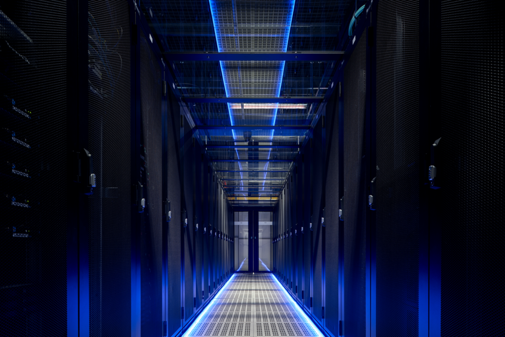 High-speed VPN server racks in Frankfurt data center